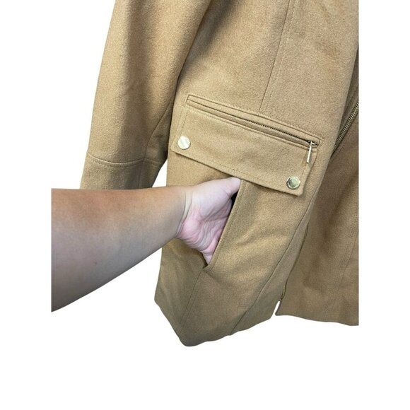 Michael Kors Women's Walker Coat Wool Zipper Camel Plus Size 1X - Picture 6 of 12